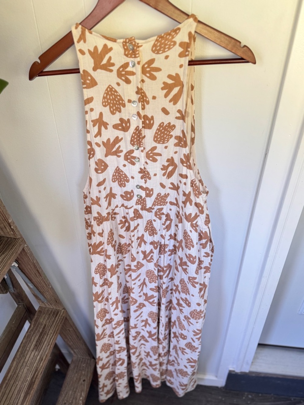 ✨Rylee + Cru Abstract Print Maxi Dress L Boho Pockets - Picture 7 of 7